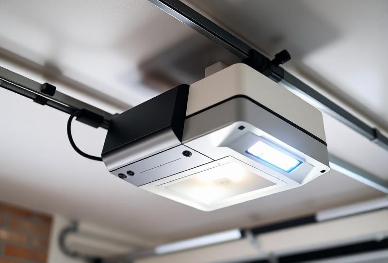 Modern garage door opener motor unit for smart home integration